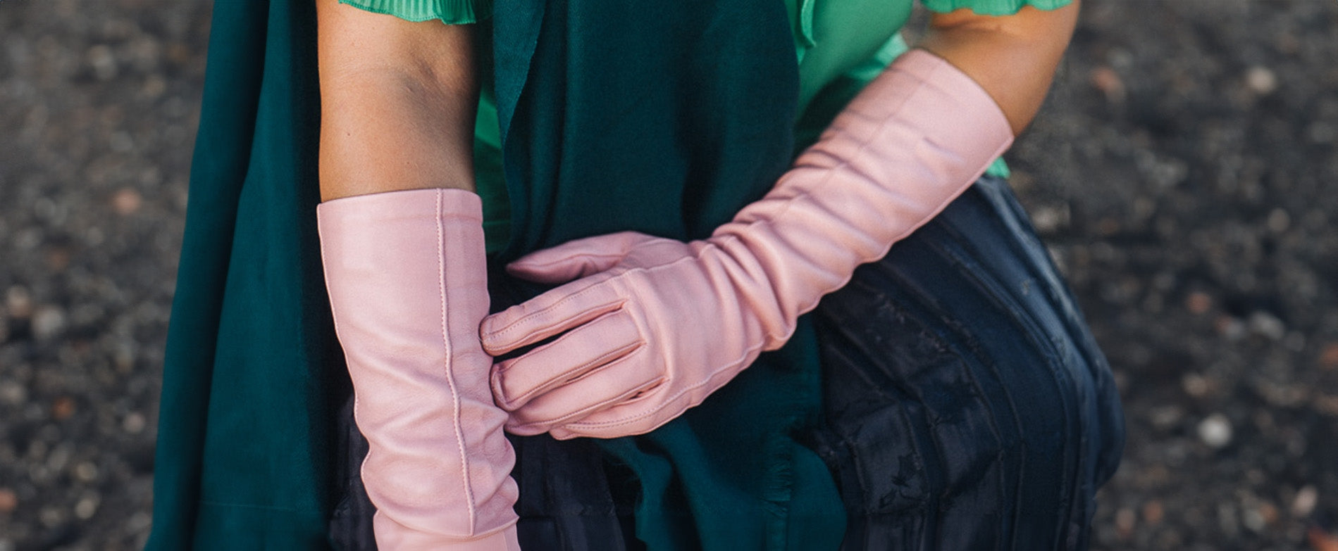 Pink Leather Gloves