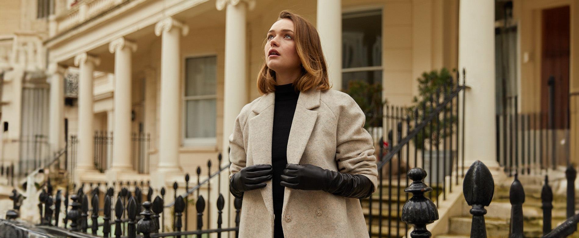 Black Leather Gloves – Cornelia James