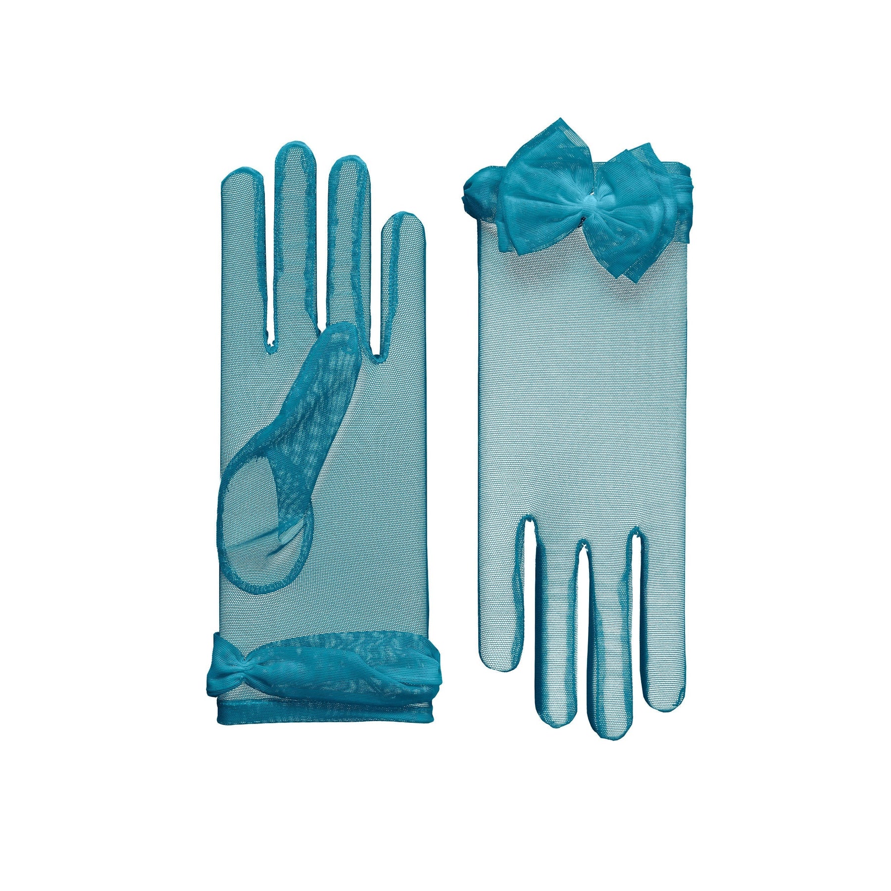 Angélique | Tulle Glove with Bow-Teal-Cornelia James