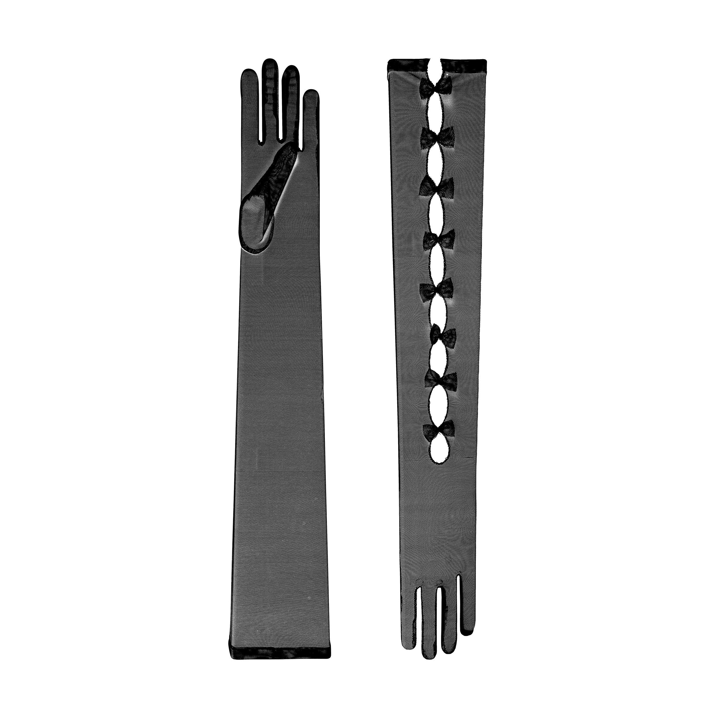 Jessica | Tulle Opera Glove-Black-Cornelia James