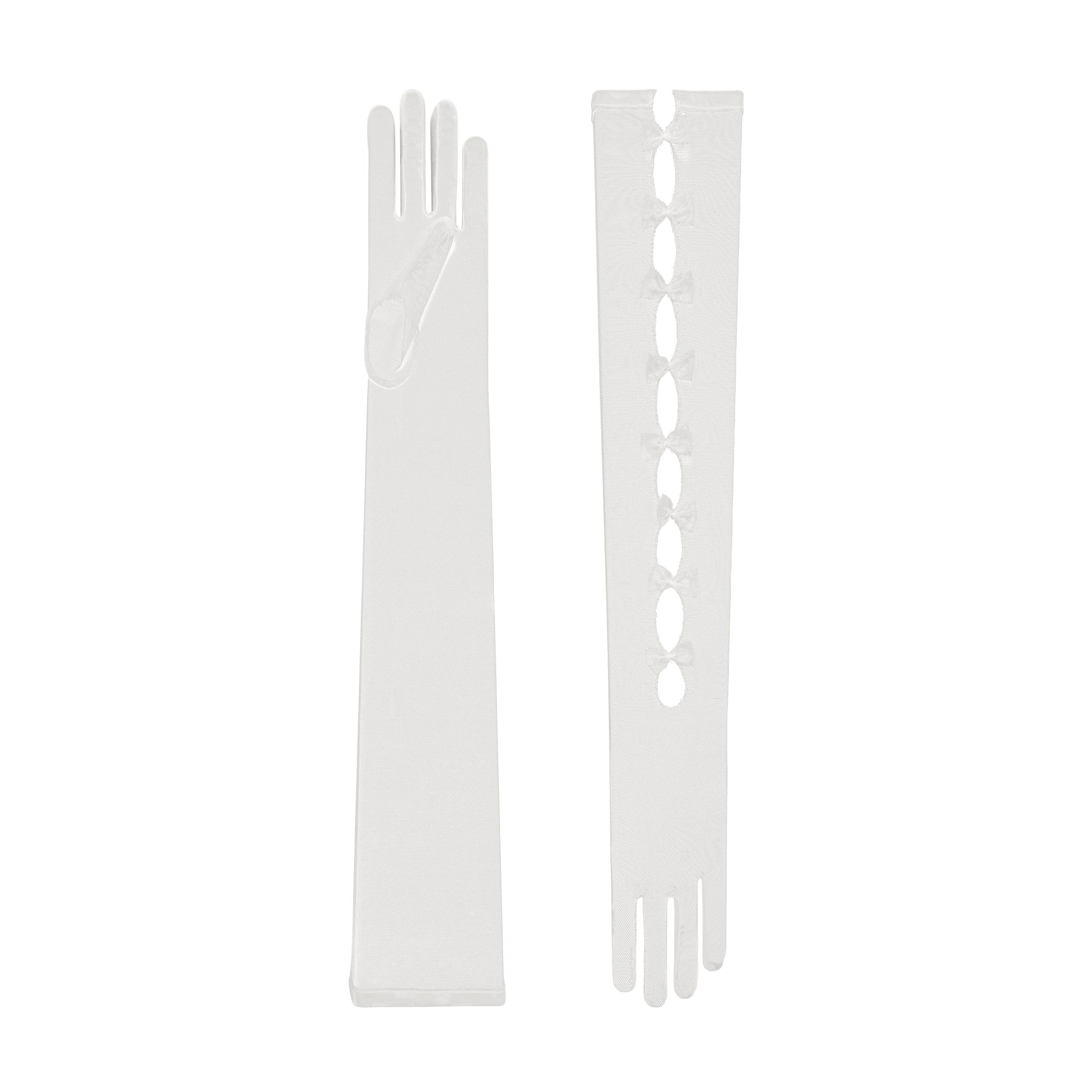 Jessica | Tulle Opera Glove-Ivory-Cornelia James