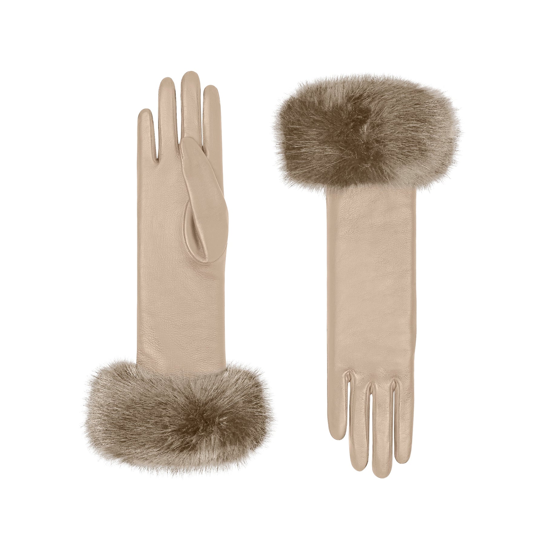 Lucie | Leather Glove with Faux Fur Cuff