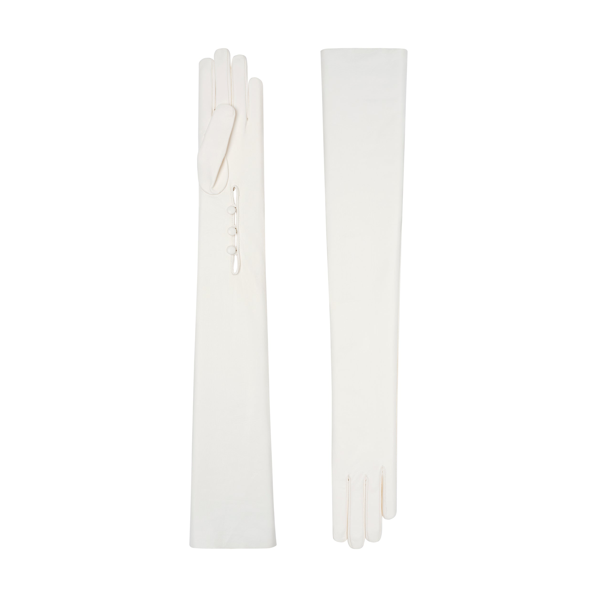 Séverine | Leather Opera Glove with Mousquetaire