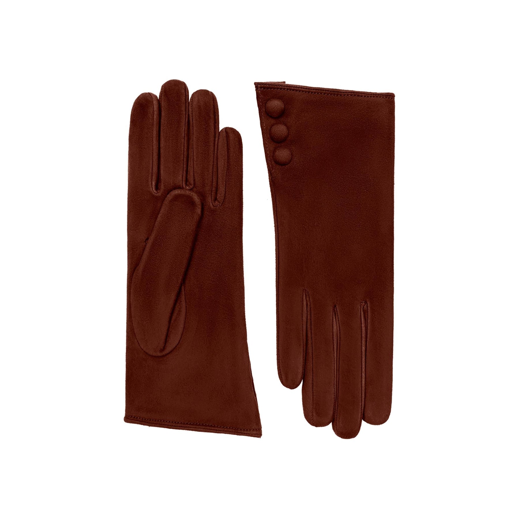 Charlotte | Suede Glove with Snap Cuff-Cognac-Cornelia James