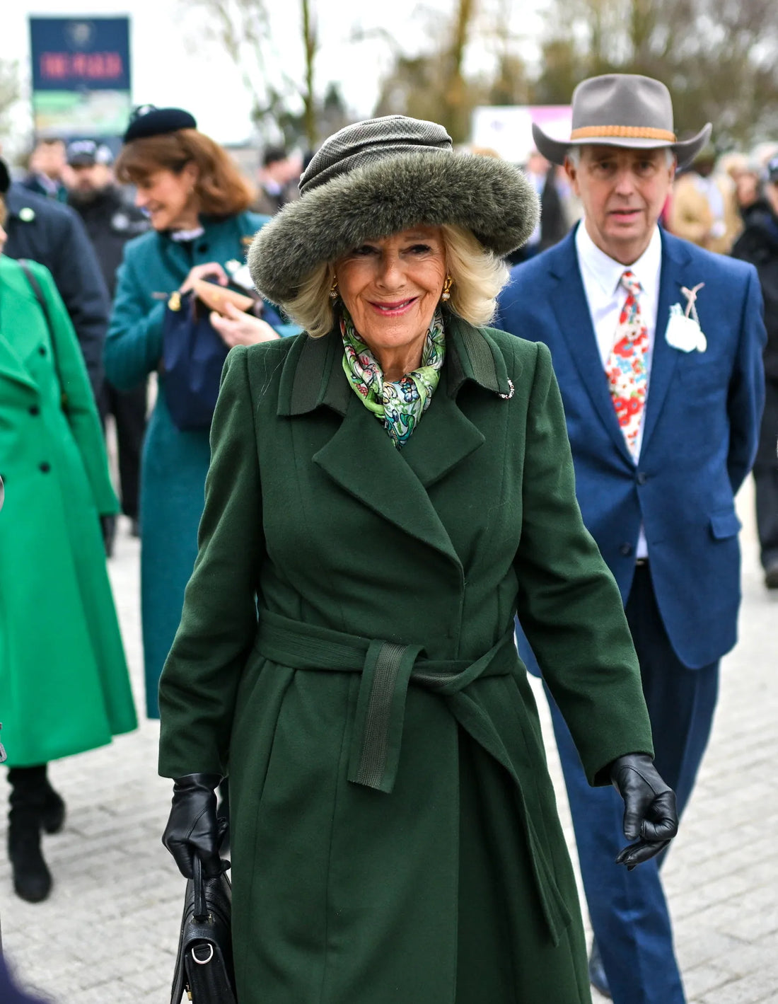 Queen Camilla | Cheltenham Festival at Cheltenham Racecourse-Cornelia James
