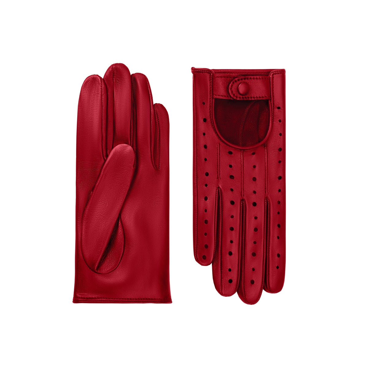 Adeline | Leather Driving Glove-Cardinal Red-Cornelia James