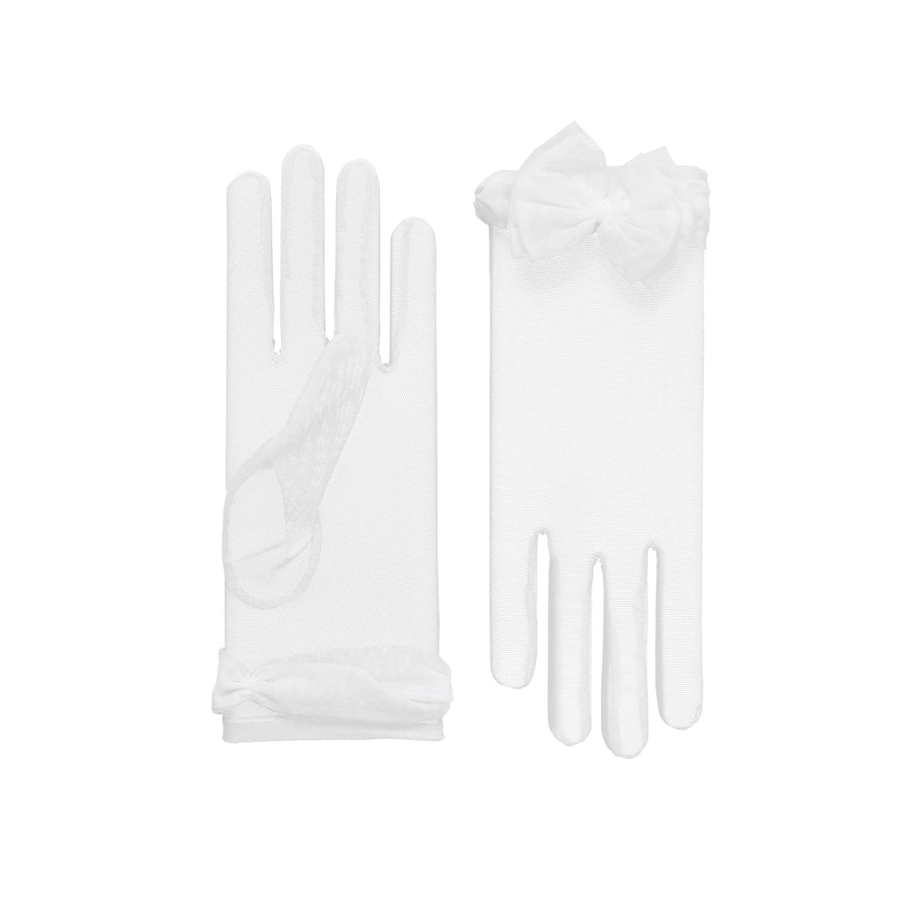 Angélique | Tulle Glove with Bow-White-Cornelia James
