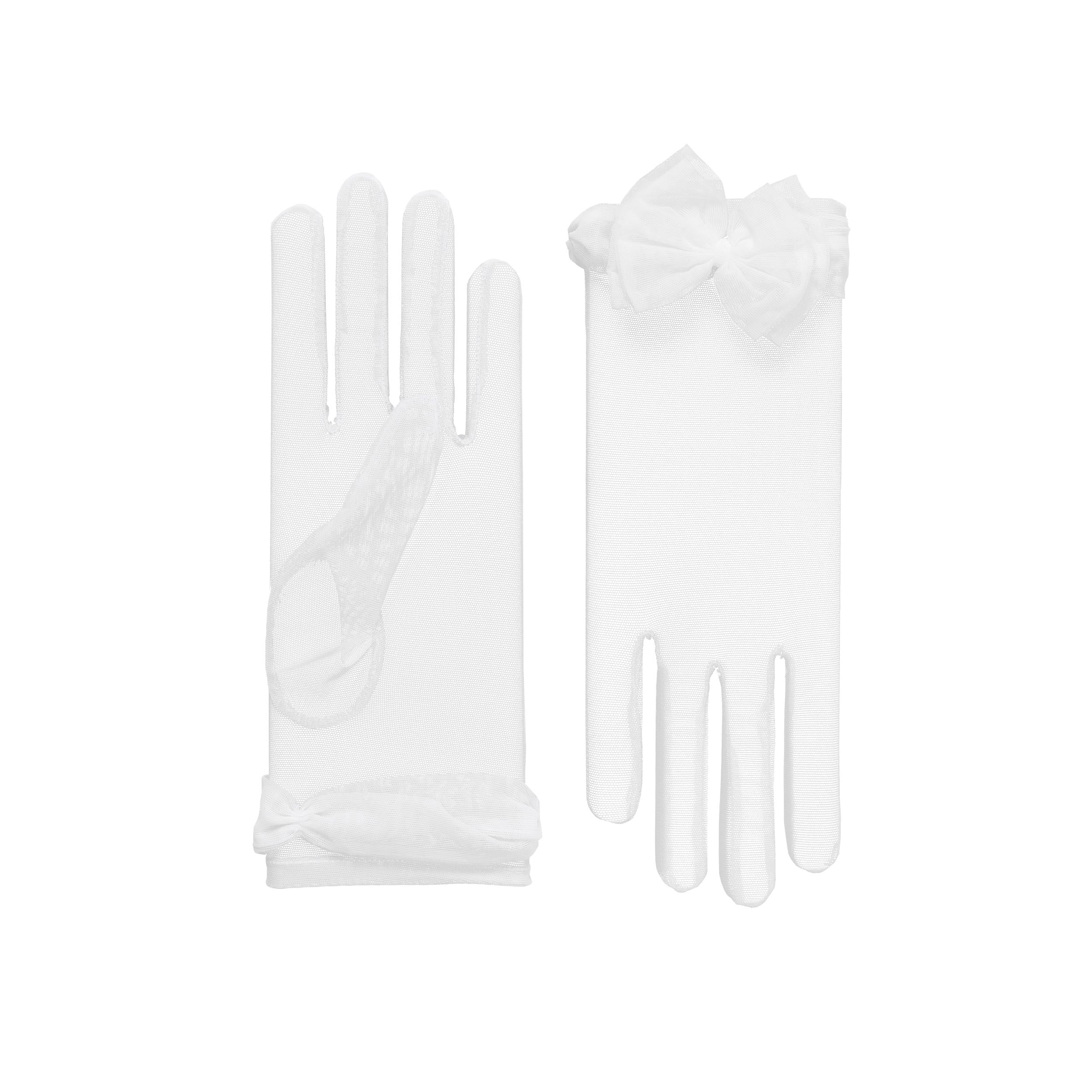 Angélique | Tulle Glove with Bow-White-Cornelia James
