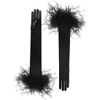 Ariadne | Satin Opera Glove-Black-Cornelia James