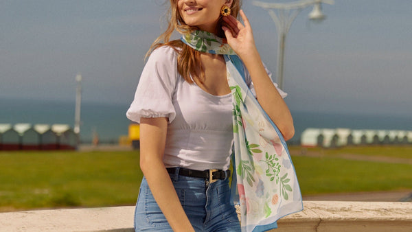 小物 AURALEE 23AW DYED SILK TWILL SCARF Hand-Dyed Abstract Silk Scarf | EILEEN FISHER
