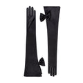 Black Satin Opera Gloves - Calista