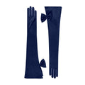Midnight Blue Satin Opera Gloves - Calista