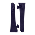 Dark Amethyst Satin Opera Gloves - Calista