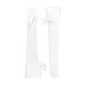 White Satin Opera Gloves - Calista