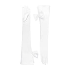 White Satin Opera Gloves - Calista
