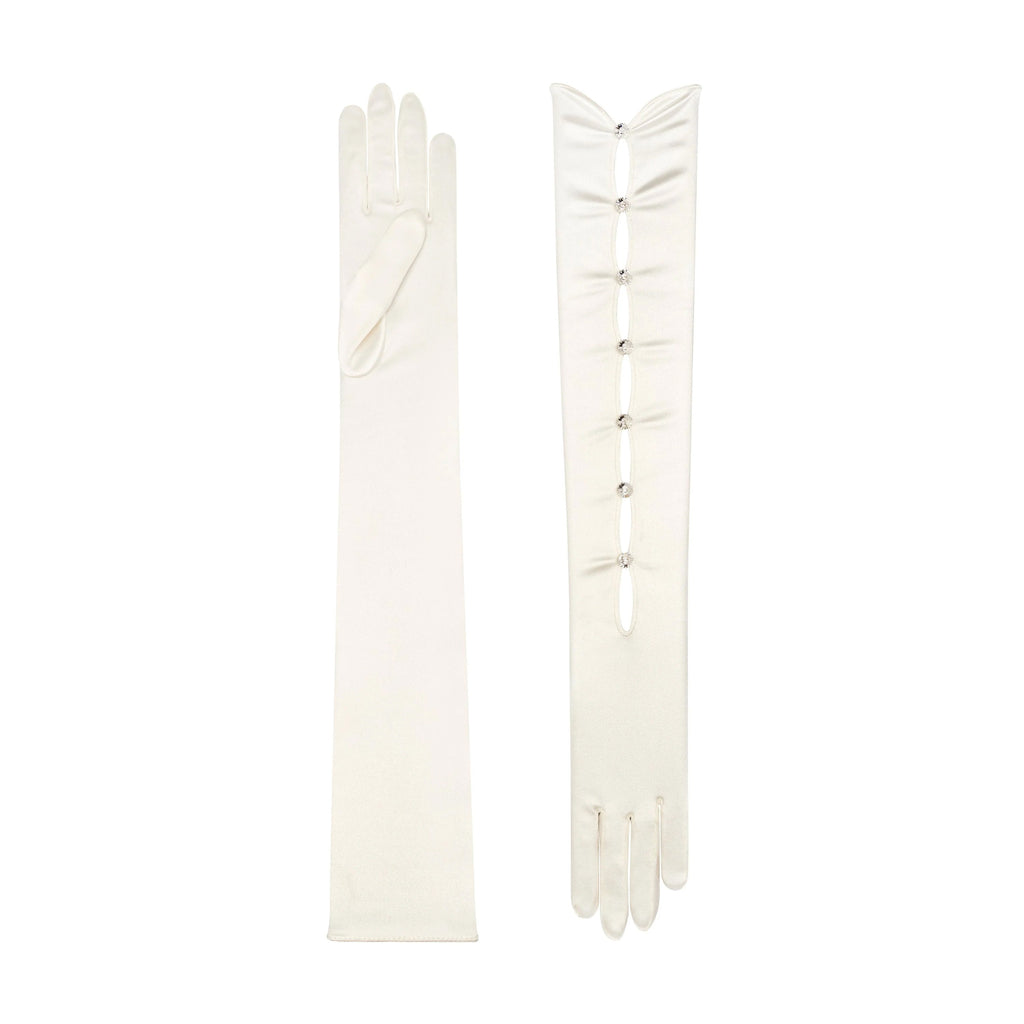 Ivory Satin Opera Gloves - Calypso