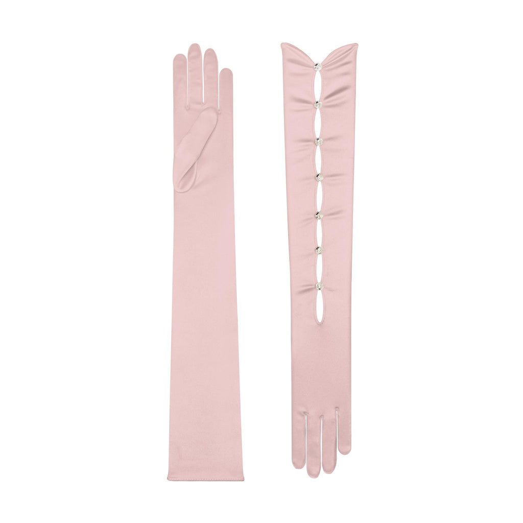 Calypso | Satin Opera Glove-Smokey Rose-Cornelia James