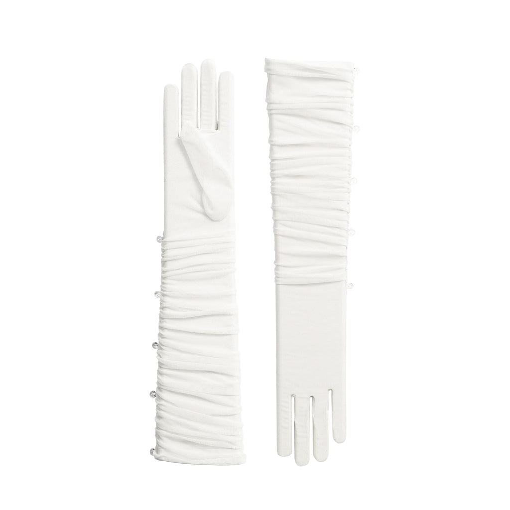 Carisa | Tulle Opera Glove - Ivory
