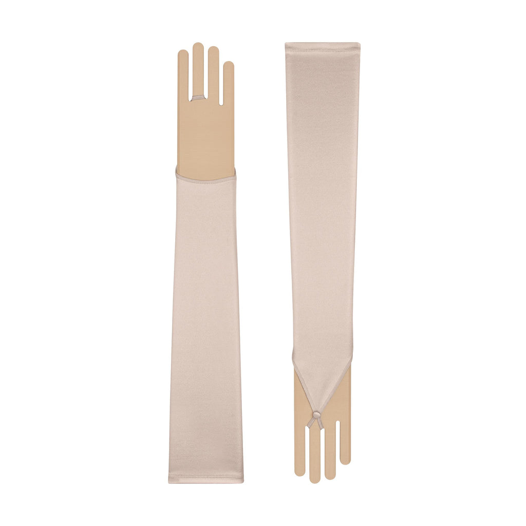 Cecilia | Satin Fingerless Glove-Champagne-Cornelia James