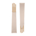 Champagne Satin Fingerless Opera Gloves - Cecilia