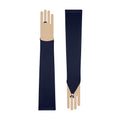 Midnight Blue Satin Fingerless Opera Gloves - Cecilia
