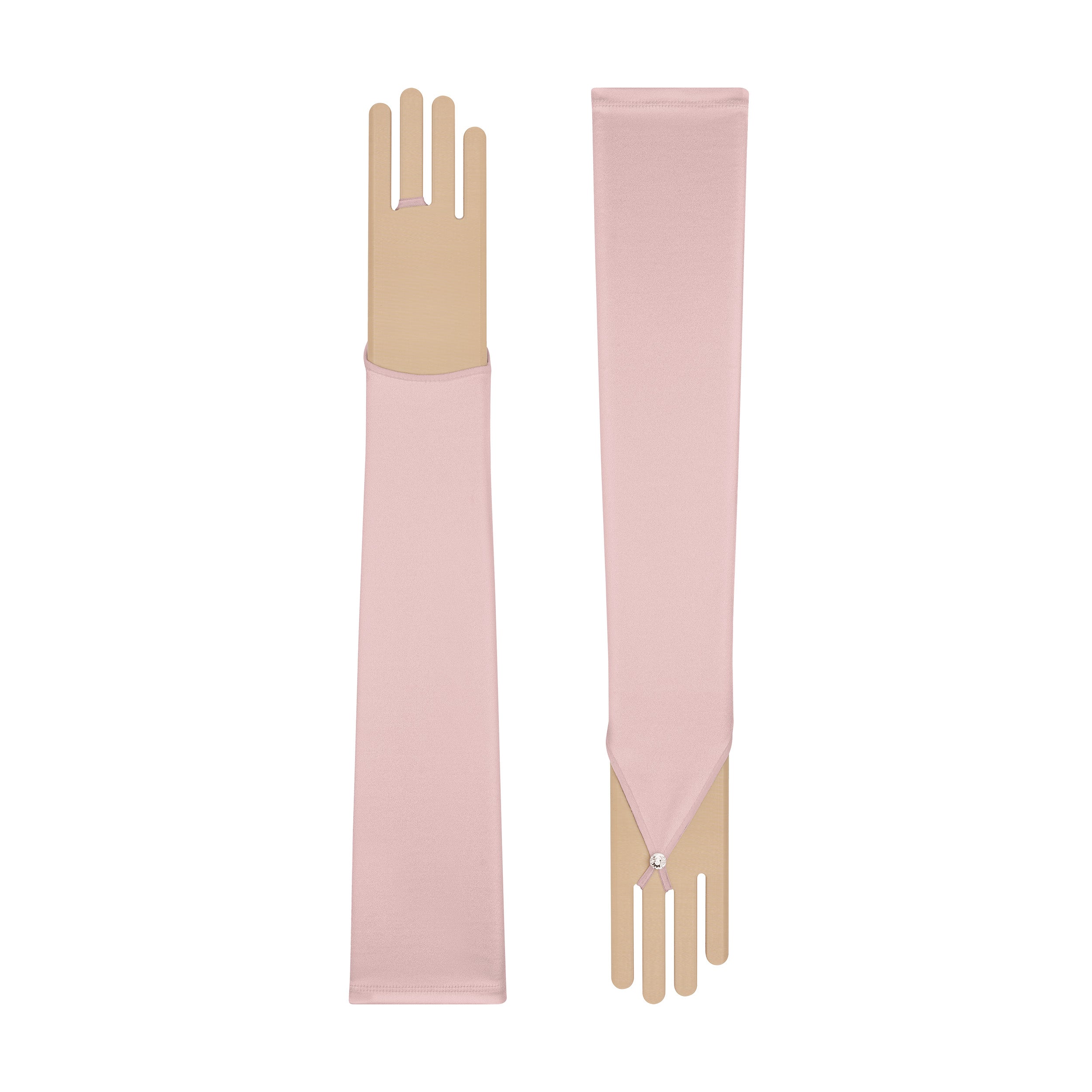 Smokey Rose Satin Fingerless Opera Gloves - Cecilia