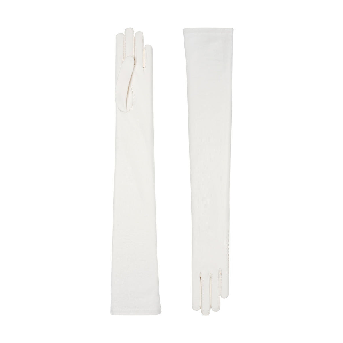 Celestine | Leather Opera Glove-Optic White-Cornelia James