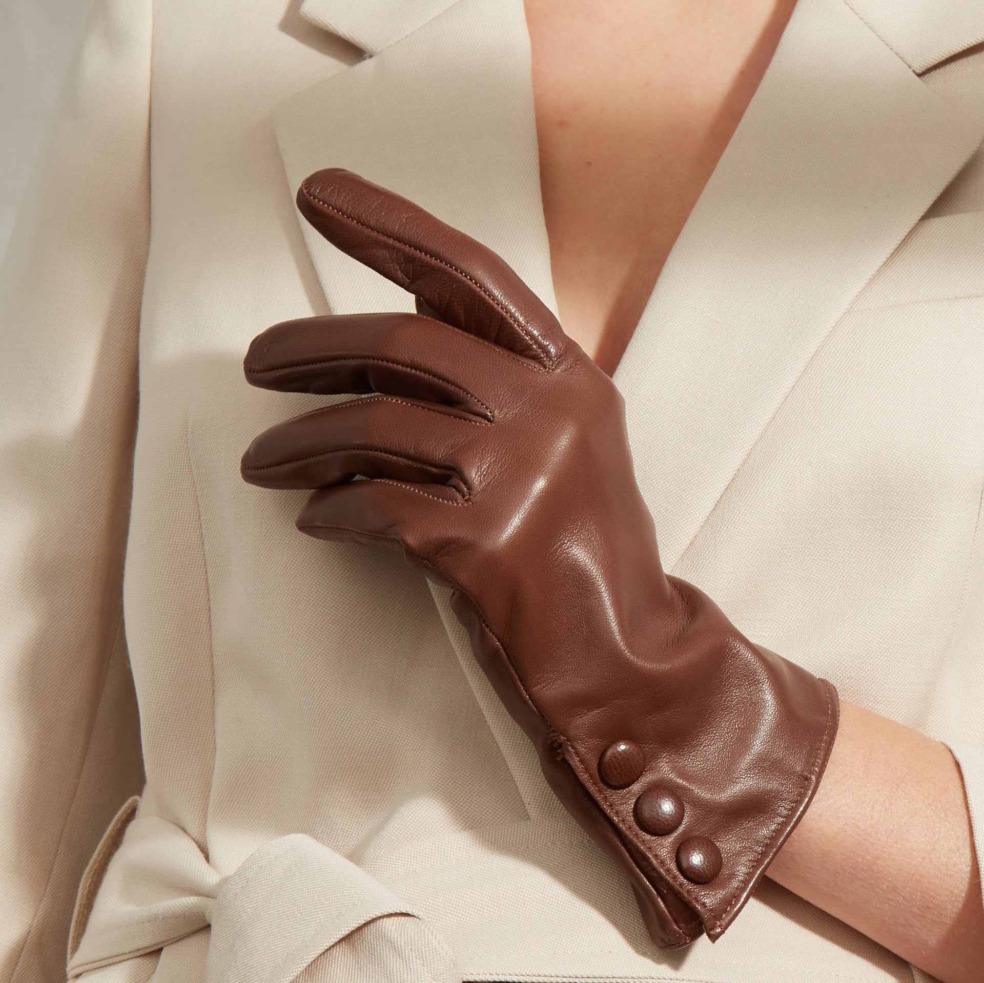 Celine Leather Glove Button Cuff