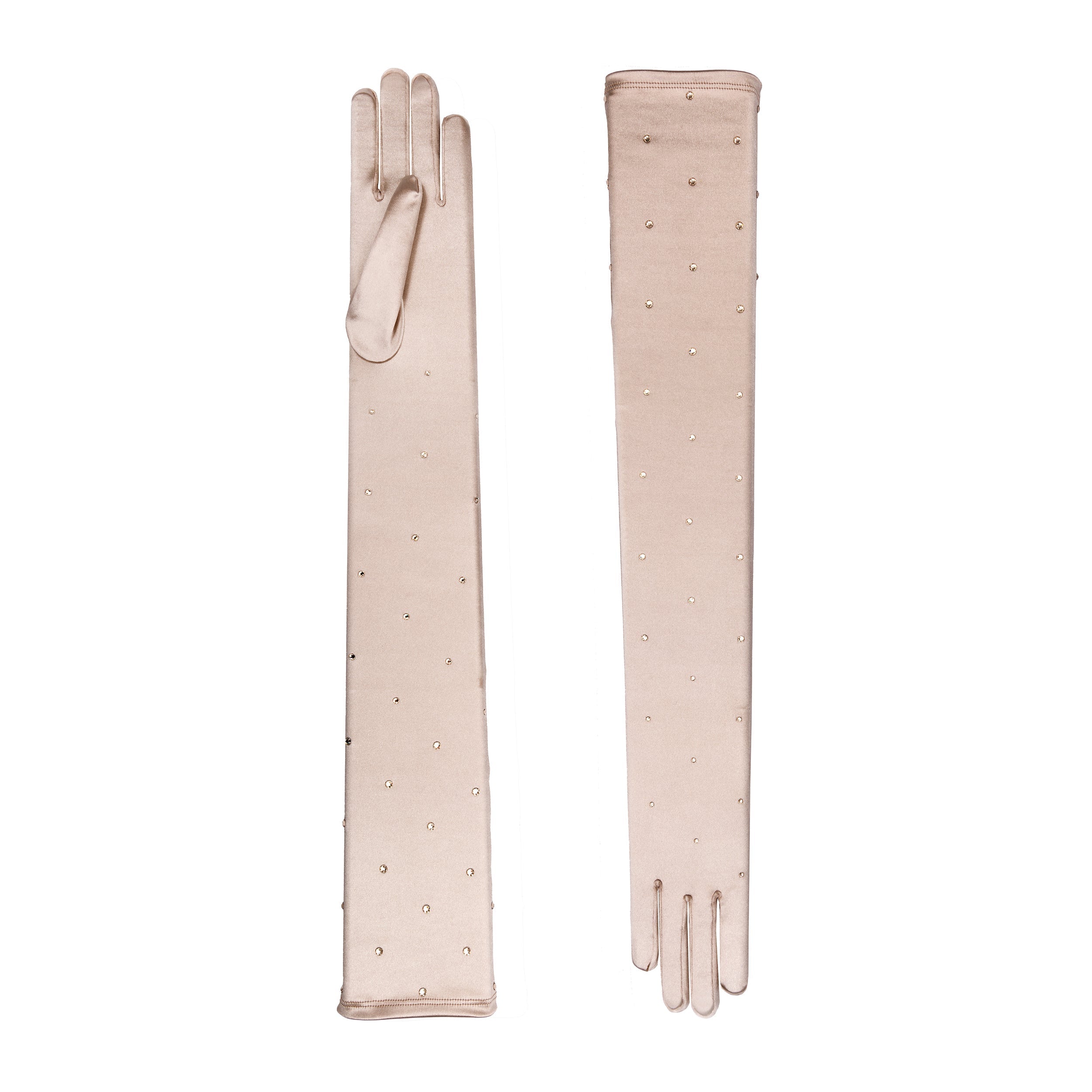 Champagne Satin Opera Gloves - Chrysanthi