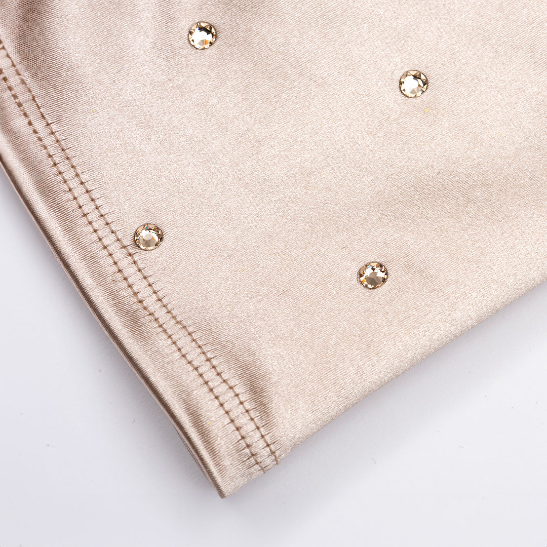 Chrysanthi | Gant d'opéra en satin avec cristaux