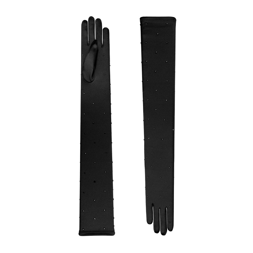 Chrysanthi | Satin Opera Glove with Crystals