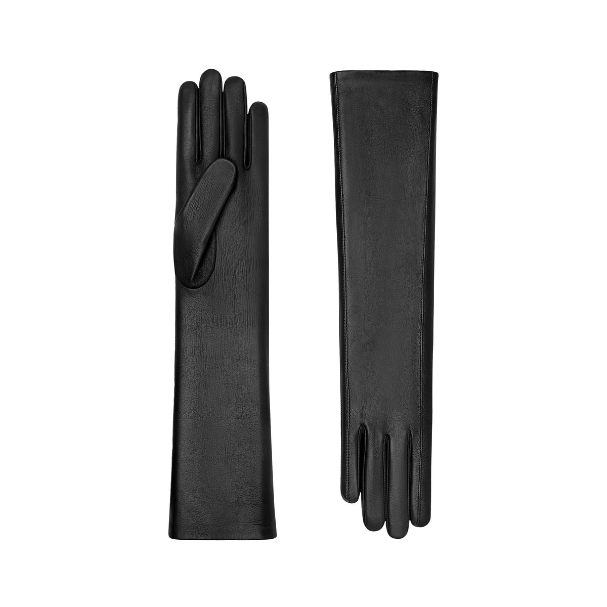 Clémence | Leather Glove with 2 Points-Black-Cornelia James