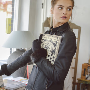 Clementine | Merino Wool Glove with Faux Fur Trim-Cornelia James