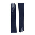 Midnight Blue Satin Opera Gloves - Cora