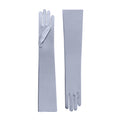 Silver Mist Satin Opera Gloves - Cora