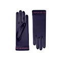 Dark Amethyst Satin Wrist Length Gloves - Cynthia