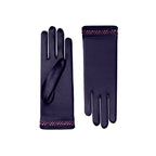 Dark Amethyst Satin Wrist Length Gloves - Cynthia