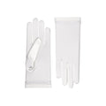 Pale Ivory Satin Wrist Length Gloves - Cynthia