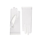 Pale Ivory Satin Wrist Length Gloves - Cynthia