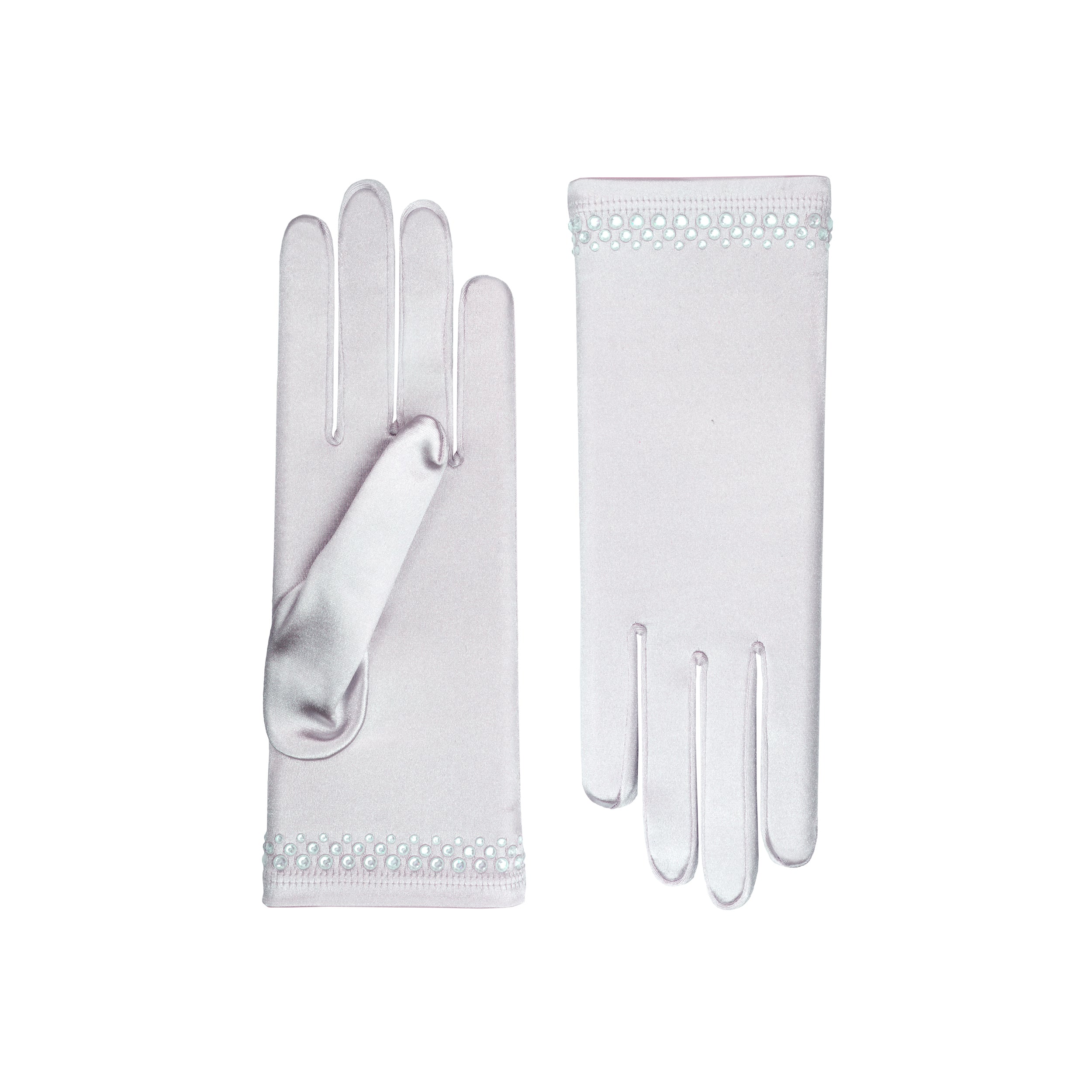 Pearl Satin Wrist Length Gloves - Cynthia