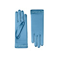 Azure Satin Wrist Length Gloves - Cynthia