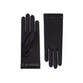 Black Satin Wrist Length Gloves - Cynthia