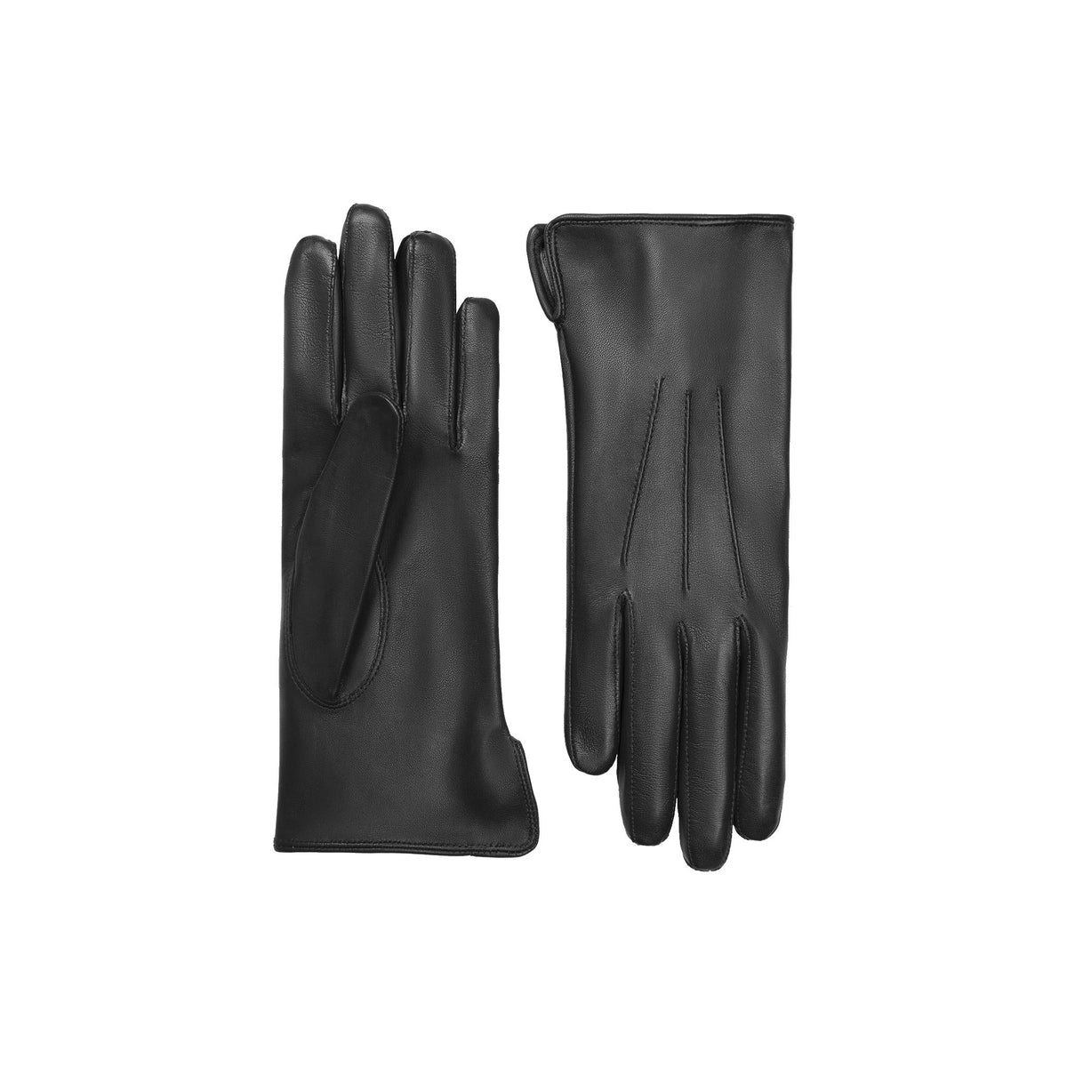 Emilie | Classic Leather Glove-Black-Cornelia James
