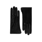 Esmée | Suede Glove with Leather Trim-Black-Cornelia James