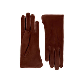 Esmée | Suede Glove with Leather Trim-Cognac-Cornelia James