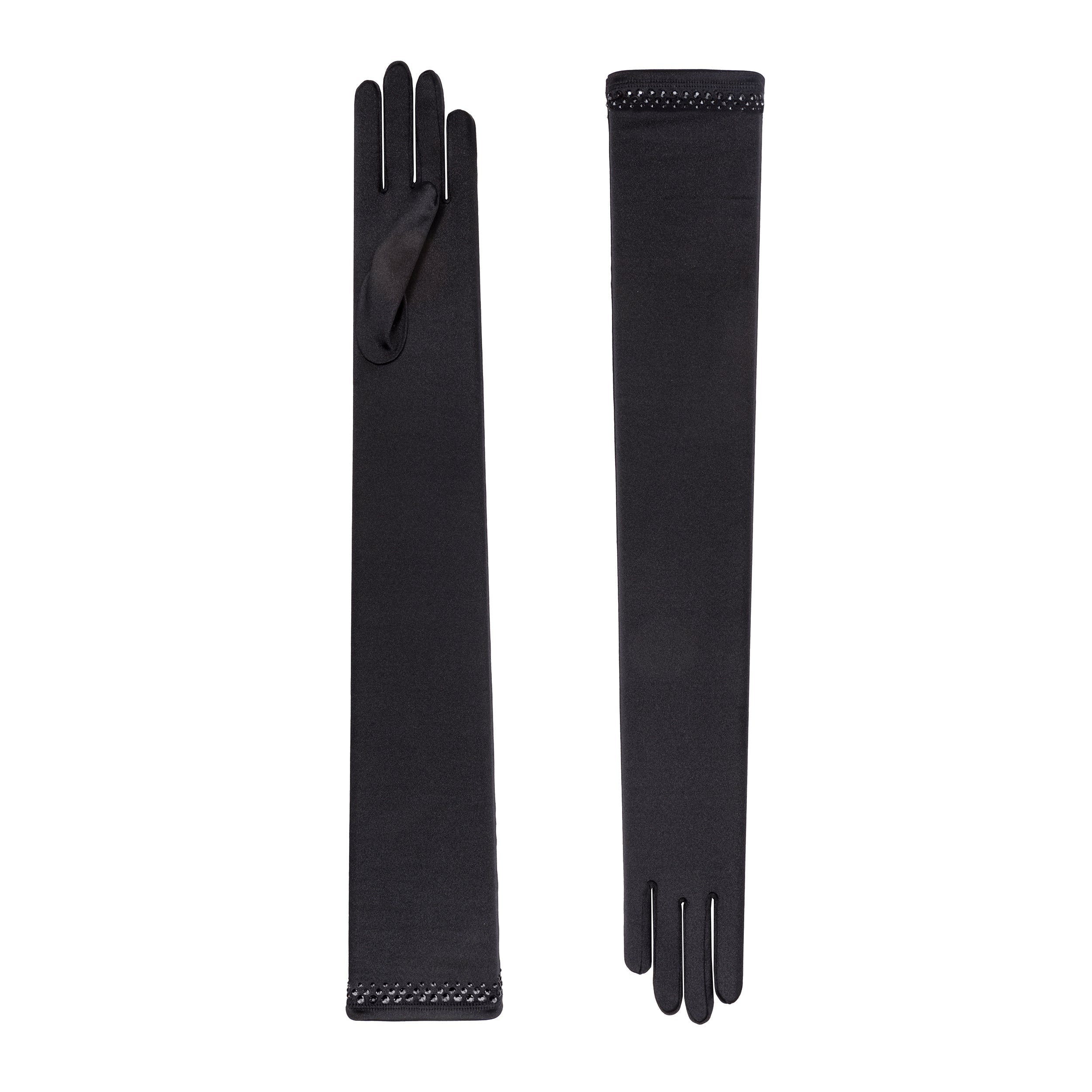 Black Satin Opera Gloves - Euphemia