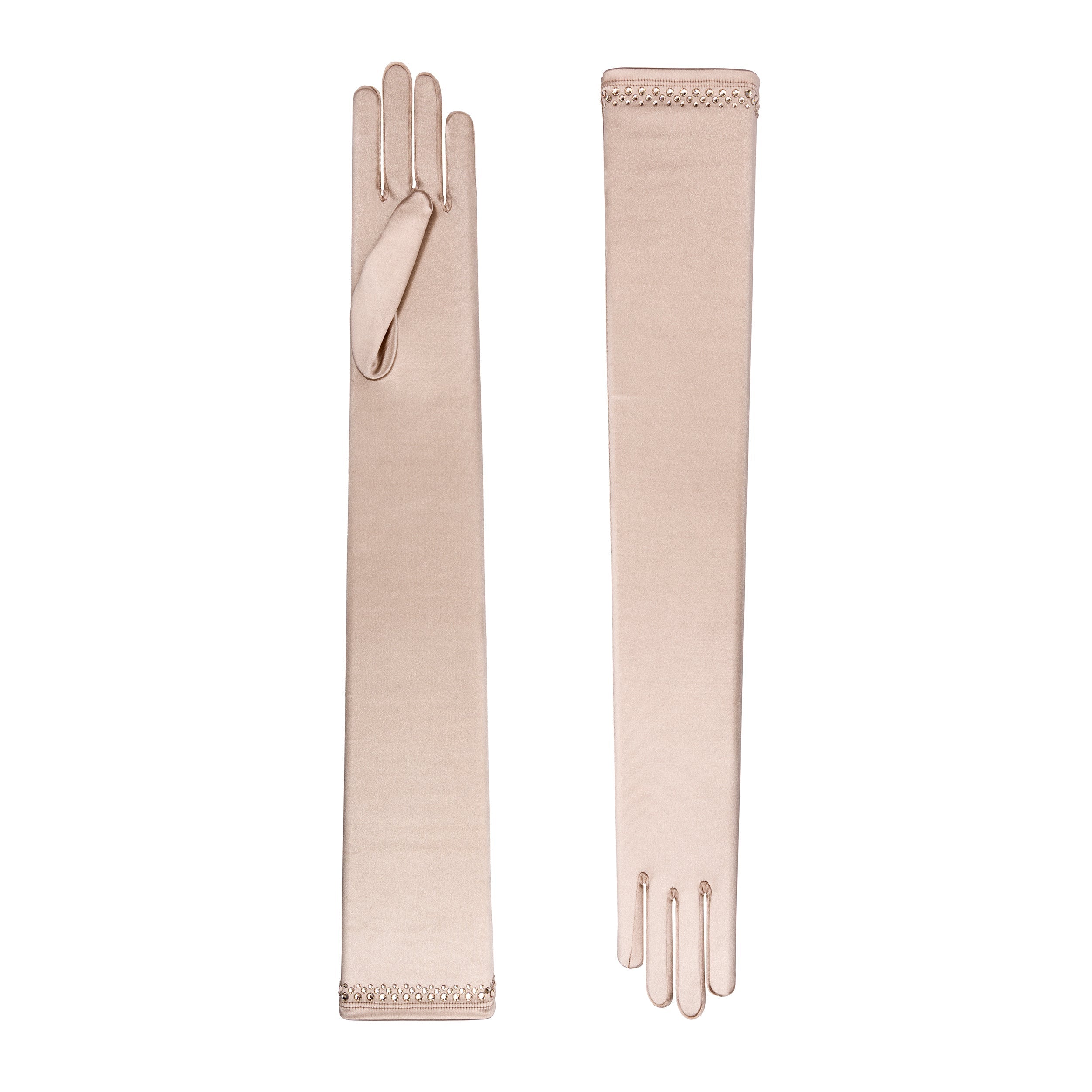 Champagne Satin Opera Gloves - Euphemia