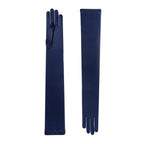 Midnight Blue Satin Opera Gloves - Euphemia