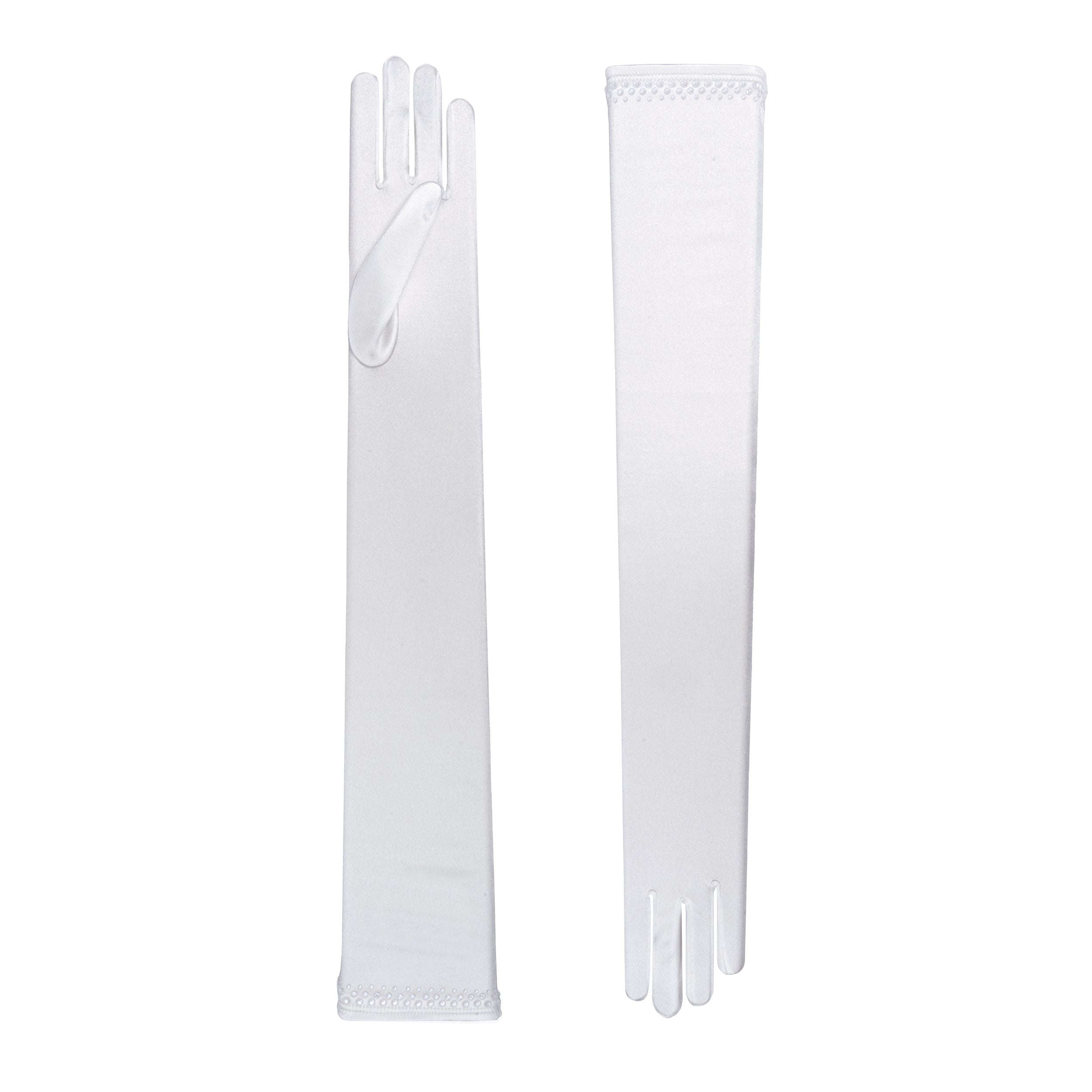 Pearl Satin Opera Gloves - Euphemia