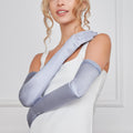 Silver Mist Satin Opera Gloves - Euphemia